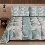 PETTI Artigiani Italiani Winterdekbed 270 × 260 cm | Tropisch Hemelsblauw Zilver, bedrukt en omkeerbaar, microvezel, 300 g/m², gemaakt in Italië