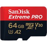 SanDisk Extreme Pro Micro SDXC 64GB - A2 V30 + Adapter