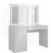 Vicco Sherry Kaptafel met licht – 119.8 cm met LED-spiegel Wit/wit hoogglans