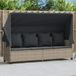 Prolenta Maison Exclusive - Ligbed met zonnedak en kussen, lichtgrijs, polyrotan