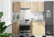 BDW Küche 180 cm bloc cuisine, blanc / chêne Sonoma