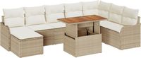 vidaXL Tuinset, 9-delig, beige en crème
