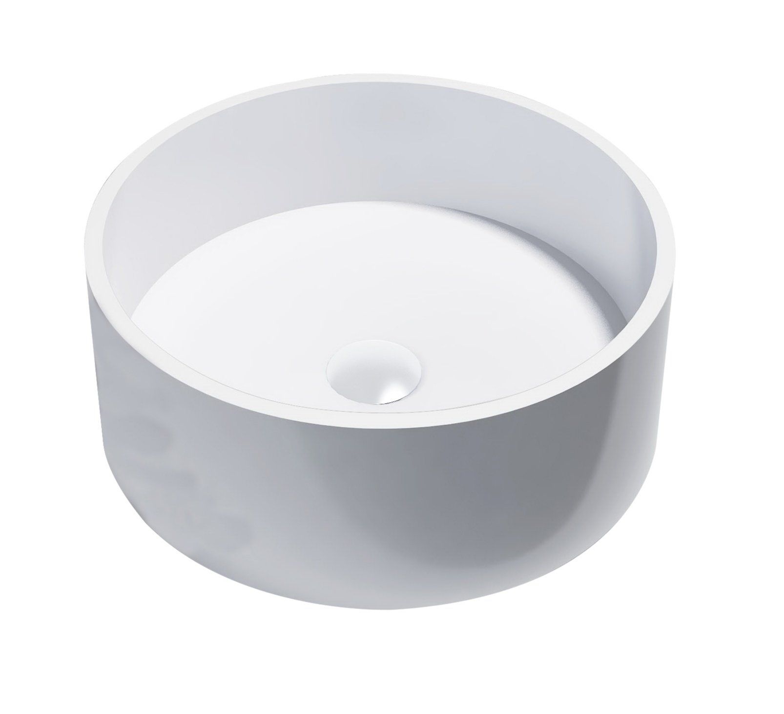 Best Design Waskom Opbouw Knock Rond 40 x 40 x 15 cm Solid Surface Mat Wit