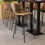 LABEL51 Barkruk Bistro - Moss - Micro Suede - Hoog