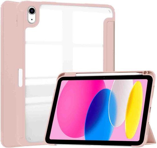 imoshion Tablet Hoes - Geschikt voor Apple iPad 11 (2025) A16 11 inch / iPad 10e generatie (2022) 10.9 inch - Trifold Hardcase Bookcase - Roze