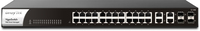 Draytek VigorSwitch G1282 - 24-Port Gigabit Ethernet Managed Switch with 4 Combo SFP Ports - 1U Rackmount - Black
