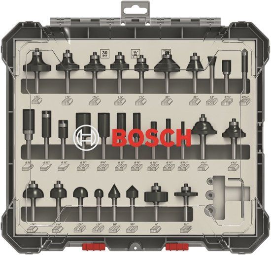 Bosch 30-Delige Gemengde Freesset 1/4 inch - 2607017476