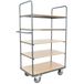 Manutan Expert Etagewagen hoog 5 hout plateaus - 400 tot 500 kg