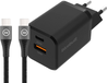 BlueBuilt Snellader met 2 USB Poorten 38W Zwart + USB C Kabel 1,5m