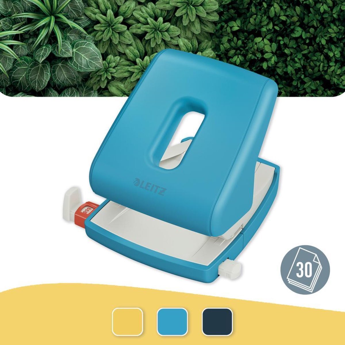 Leitz Hole Punch Cosy 30 Sheet, kalm blauw