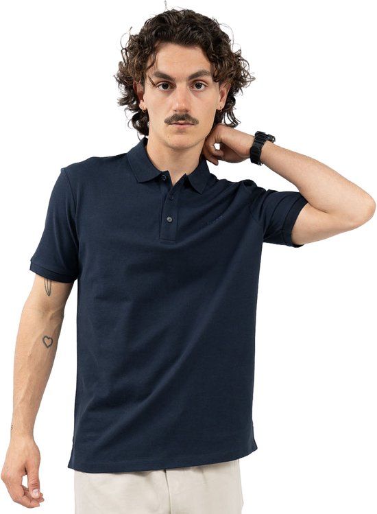 Hugo Boss Donos222 Polo Heren XXL Blauw Katoen Korte Mouw