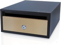 SereneLife Brievenbus – Horizontale Wandbrievenbus met Vergrendeling – Afsluitbaar met twee sleutels – Zwart met Houten Front