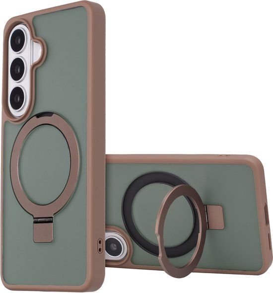 Accezz Ring Stand Backcover met MagSafe voor de Samsung Galaxy S26 - Bruin