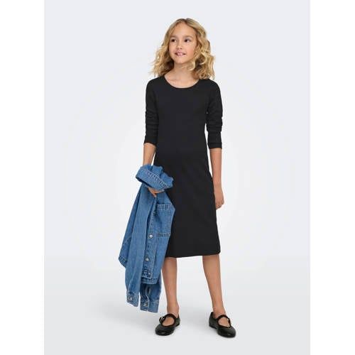 ONLY KIDS ONLY GIRL midi jurk zwart
