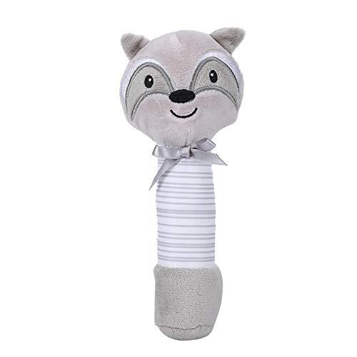 Asixxsix Hand Bells Toy, Exquisite Printing Rammelaar Hand Bells Toy, Cartoon Animal Image Veilige stof die niet vervaagt voor zuigelingen Baby(Civet cat)