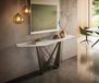 Edge Table console Edge Polygonal 180x50 cm Céramique Onyx Pearl Spios Métal finition effet Titane
