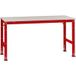 Manuflex AU4061.3003 Table de travail fond universel standard avec plateau en mélamine, Lxlxh = 1500 x 1000 x 760-870 mm Rouge rubis