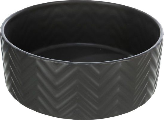 Voederstation Trixie Voer/Waterbak Keramiek Zwart - Kattenvoerbak - Ø20 cm
