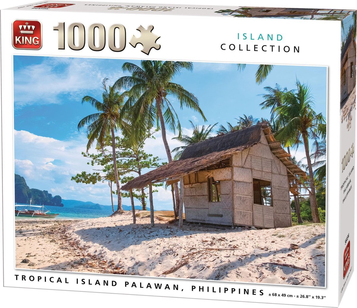 King Puzzel 1000 Stukjes (68 x 49 cm) - Palawan Filipijnen - Legpuzzel Tropisch Eiland