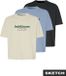 JACK & JONES Jongens T-shirt 3-pack 176 Katoen Antique White