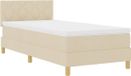 vidaXL Boxspring bed met kussen met hoofdeinde Crème 90 x 190 cm Stof
