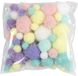 Creativ Company CC Pompons, dia. 15-40 mm, paillettes, env. 75 pc, couleurs pastel, 62 g/ 1 paquet