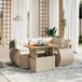 Maison Exclusive - Ensemble de meubles de jardin 5 pièces avec canapé et coussins, beige, en polyrotin