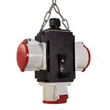 as - Schwabe MIXO Energiewürfel V – Hänge-Verteiler mit 3 CEE-Steckdosen 5-polig, 400 V, 32 A – MIXO-Verteiler für bessere Energieversorgung – IP44 – Made in Germany – Schwarz I 60739
