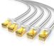 Primewire LAN-kabelset, CAT 7, flaches Netzwerkkabel, 10 Gbit/s, U/FTP PIMF-Abschirmung, vergoldete RJ45-Stecker, Baumwollmantel, Patchkabel, 5 Stück, 0,5 Meter, Weiß