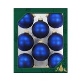 LAUSCHAER Set de 8 boules de Noël unies en satin mat, 6,7 cm, avec couronne dorée + 50 accroches rapides dorées