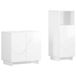 vidaXL Meuble de salle de bain - set - 2 - pièces - Blanc brillant