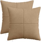 vidaXL Kussensloop - 2 stuks - Bruin - 40 x 40 cm