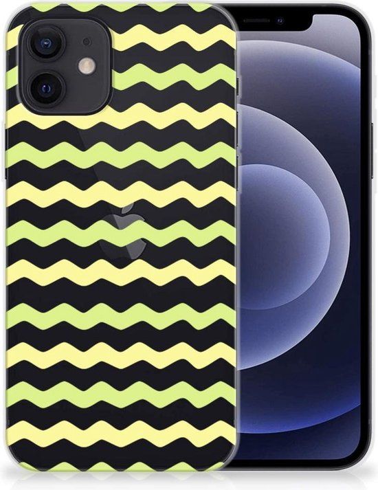 Siliconen Back Cover iPhone 12 / 12 Pro (6.1") - Waves Yellow