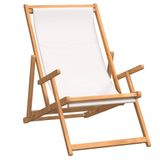 VidaXL Tuinstoel Terras Gecapitonneerde zitting Polyester, Teak Crème