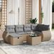 Maison Exclusive - Ensemble de meubles de jardin 7 pièces avec canapé et coussins, beige, en polyrotin