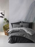 Nuit Des Rêves Bamboo Single Quilt Cover Set (135 x 200 cm), antraciet & Grey
