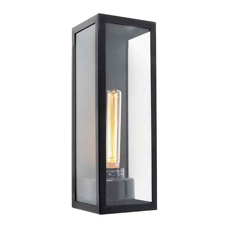 QAZQA Rotterdam Long Buitenwandlamp - Zwart - Rechthoekig