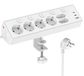 Multiprise 6 prises avec 3 USB PD 30 W - Multiprise avec interrupteur - Multiprise de table 9-en-1 - Blanc
