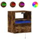 VidaXL TV-Lowboard mit 2 Schubladen und LED-Beleuchtung, Rauch-Eiche, 100x31x45 cm