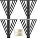 Ibenzoa® Pieds de meuble noirs en métal, set de 4 avec antidérapant et vis pour divers meubles
