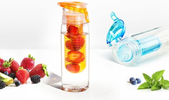 Asobu Flavour It 2 Go Drinkbeker - Incl. Fruitinfuser - 600 ml - grijs