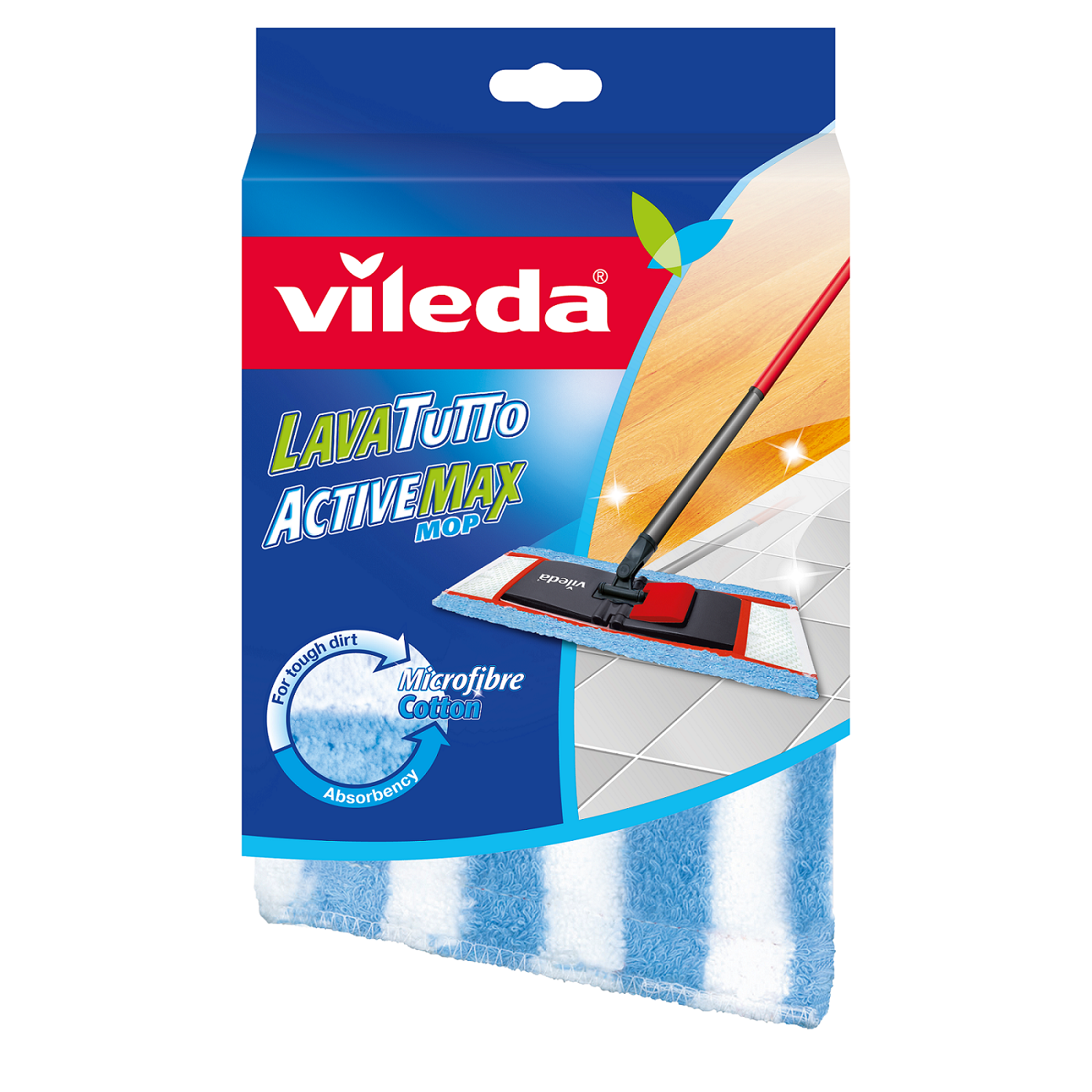 Vileda 141001 Dweilaccessoires - Blauw, Wit - Katoen, Microvezel