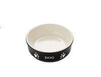 Nobby Honden keramische kom DOG, zwart/beige 12 X 12 X 3,7 cm, 1 stuk