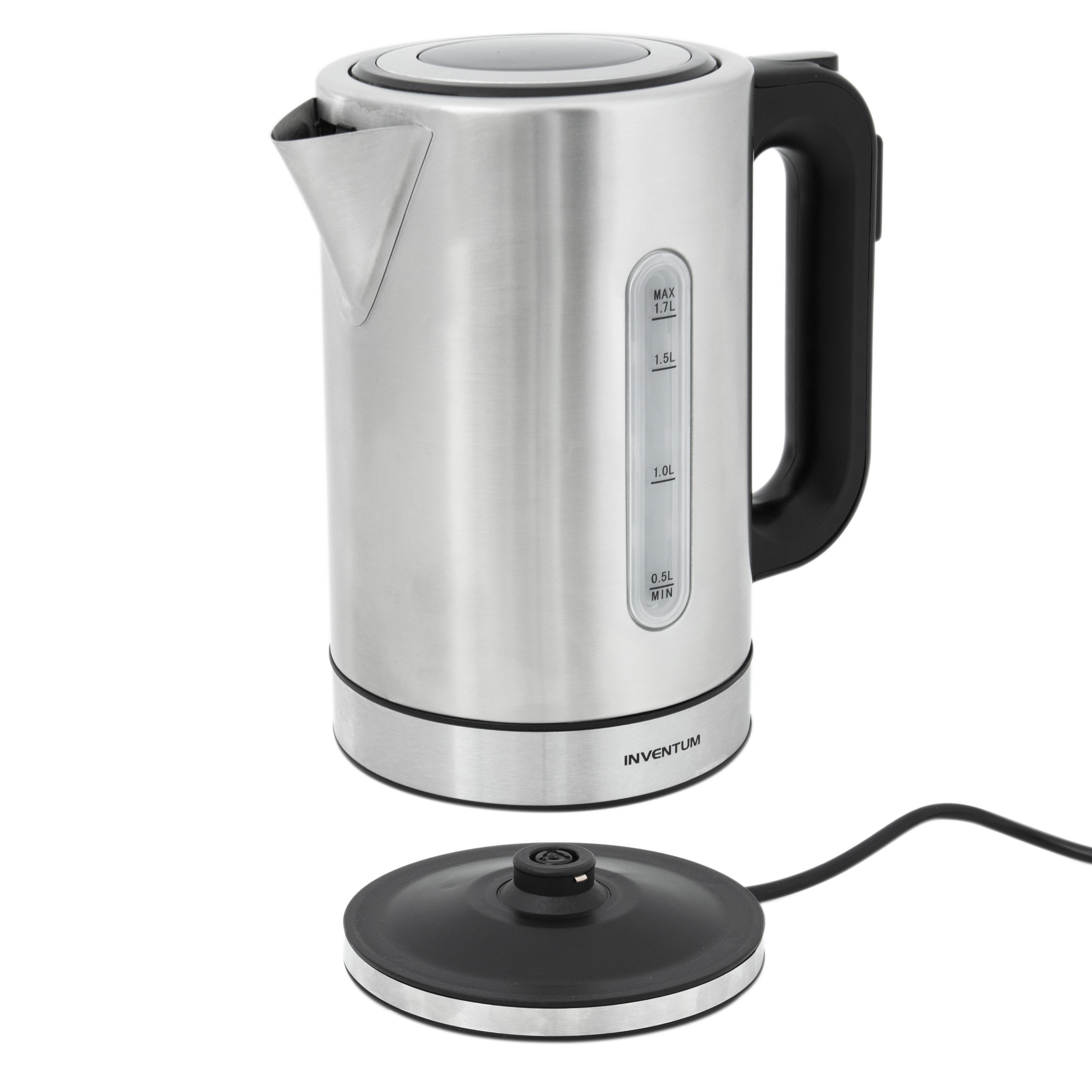 Inventum HW817D Waterkoker - 1.7L - RVS/Zwart - 2200W - Met Warmhoudfunctie