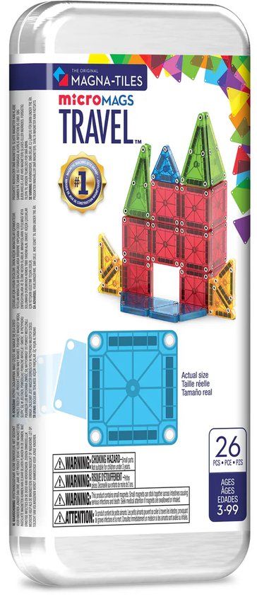 Magna-Tiles Micro Mags Travel Set - 26 delig - Educatief spel - Multicolor