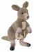 Wild Republic Kangoeroe met baby knuffel - grijs - 33 cm - pluche