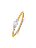 Lucardi Dames 14 karaat geelgouden ring met 3 diamanten 0,14ct
