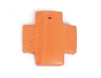 Hanger Hout Gewaxt Kruis Oranje 23 x 23 mm, 50u, ca.