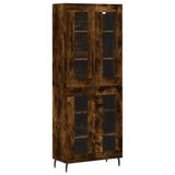 vidaXL Hoge kast, gerookt eikenfineer, 69,5 x 34 x 180 cm, houtvezelplaat
