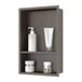 Sunrik Niches encastrées, étagère murale en acier inoxydable, étagères de salle de bain, niches double couche 60 x 30 x 10 cm (40/20 cm), gris